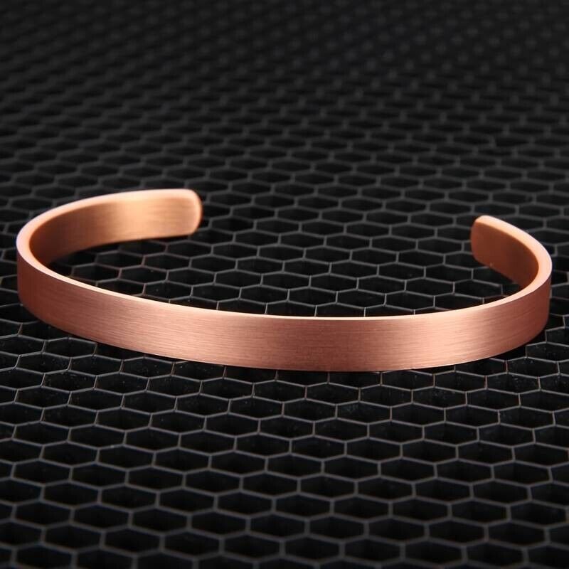 Pure Solid Plain Copper 99.9% Stylish Bracelet Bangle Non-Magnetic Arthritis